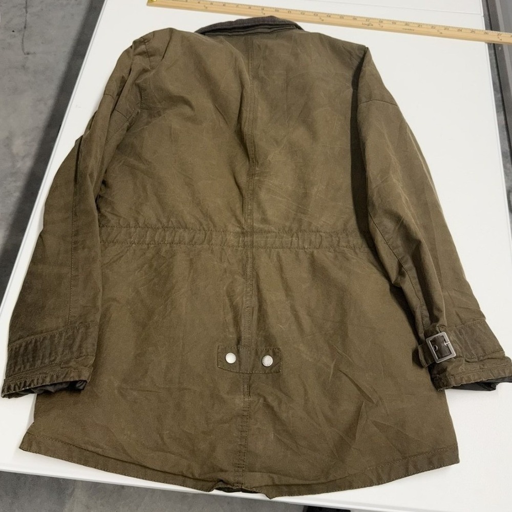 Barbour Womens waxed Utility Field Jacket Olive Green Fleece Lined Size US 8 - Picture 5 of 5